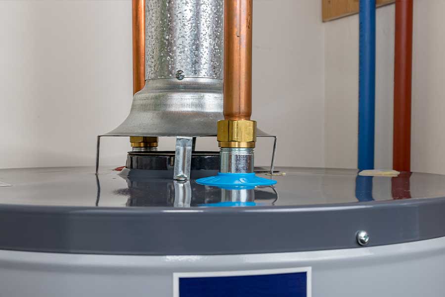 Top of residential water heater