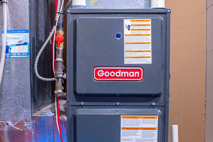 Goodman gas furnace front view