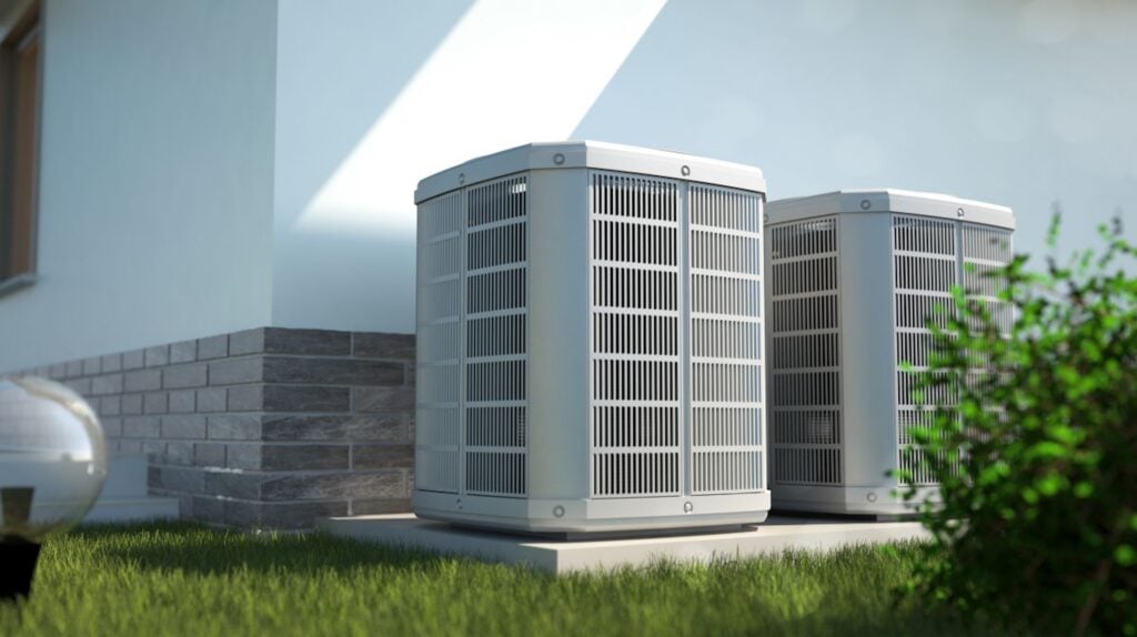 Air-heat-pumps-beside-house