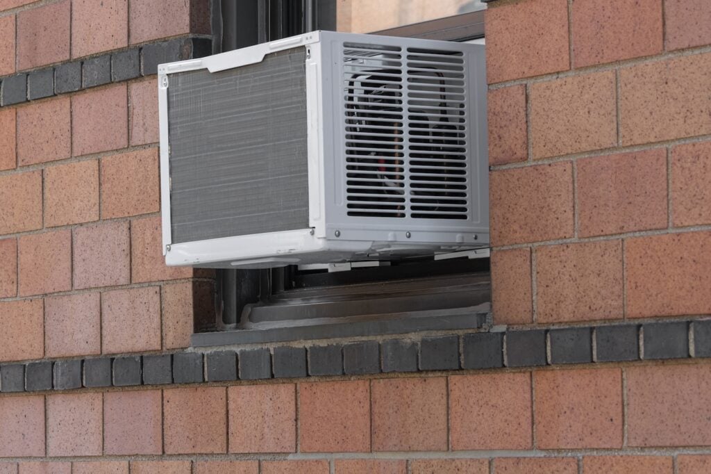 exterior view of air conditioning window unit