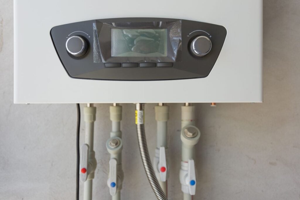 PVC pipes on a furnace