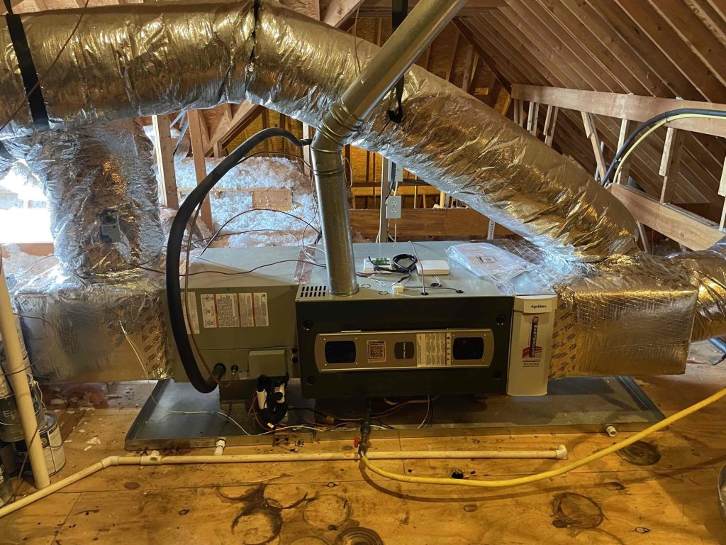 hvac unit inside attic